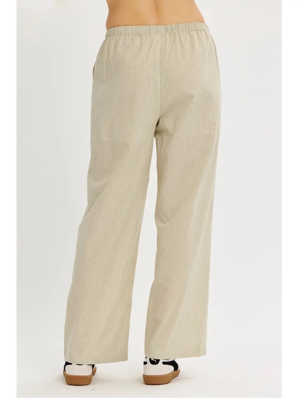(106) Cotton Stripe Straight Pants with Pockets - S - NWT - Picture 4 of 4